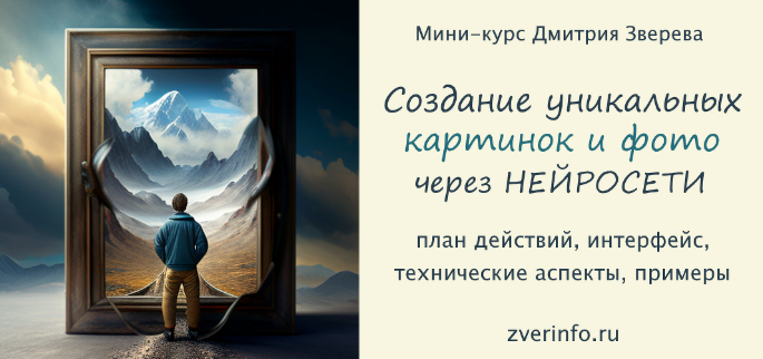 [Дмитрий Зверев] Создание уникальных картинок и фотографий в нейросетях (2023)